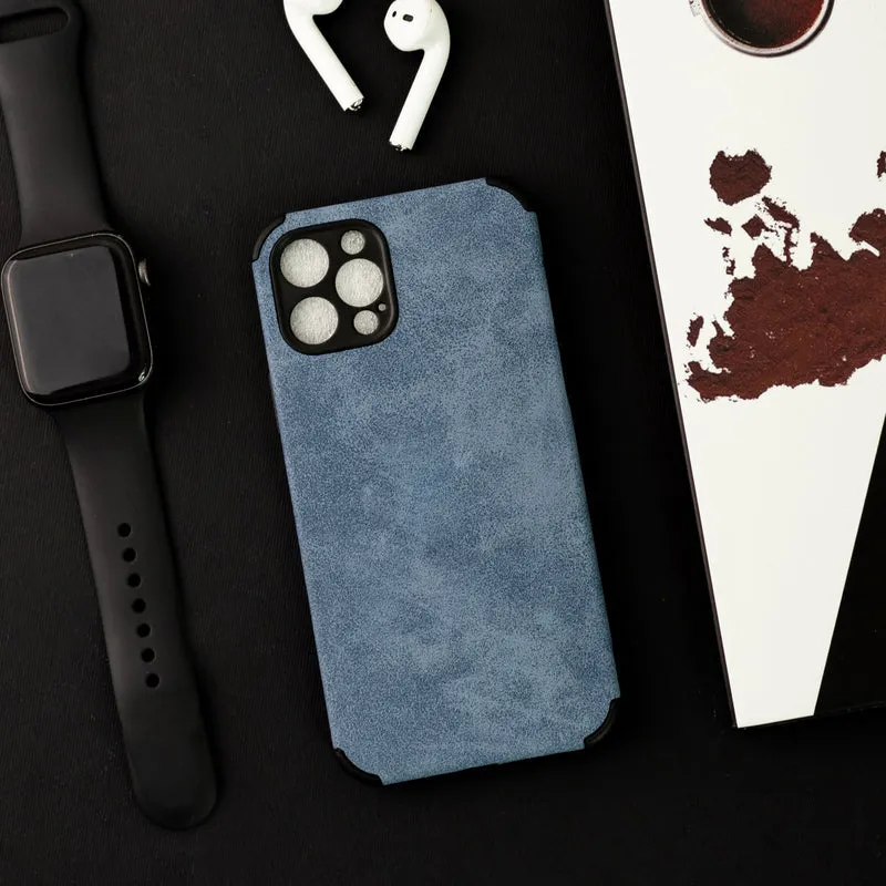 Denim Blue Suede Finish Luxury iPhone Case