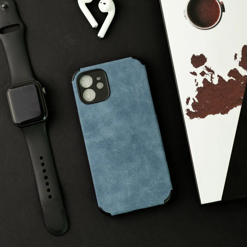 Denim Blue Suede Finish Luxury iPhone Case