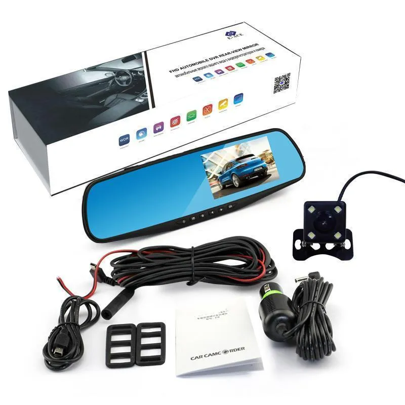 Dual Lens Dash Cam Vehicle Front Rear HD 1080P Video Recorder
