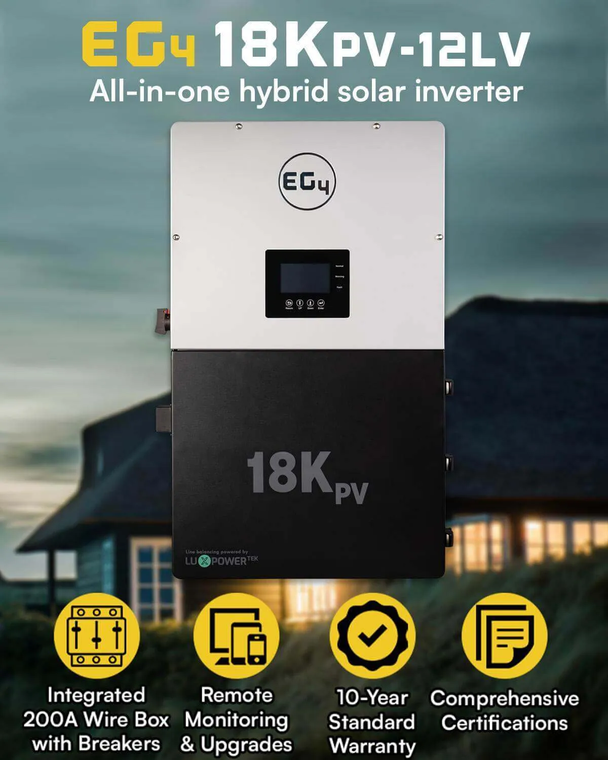 EG4 48V 18kPV-12LV 120/240VAC Hybrid Split Phase Inverter
