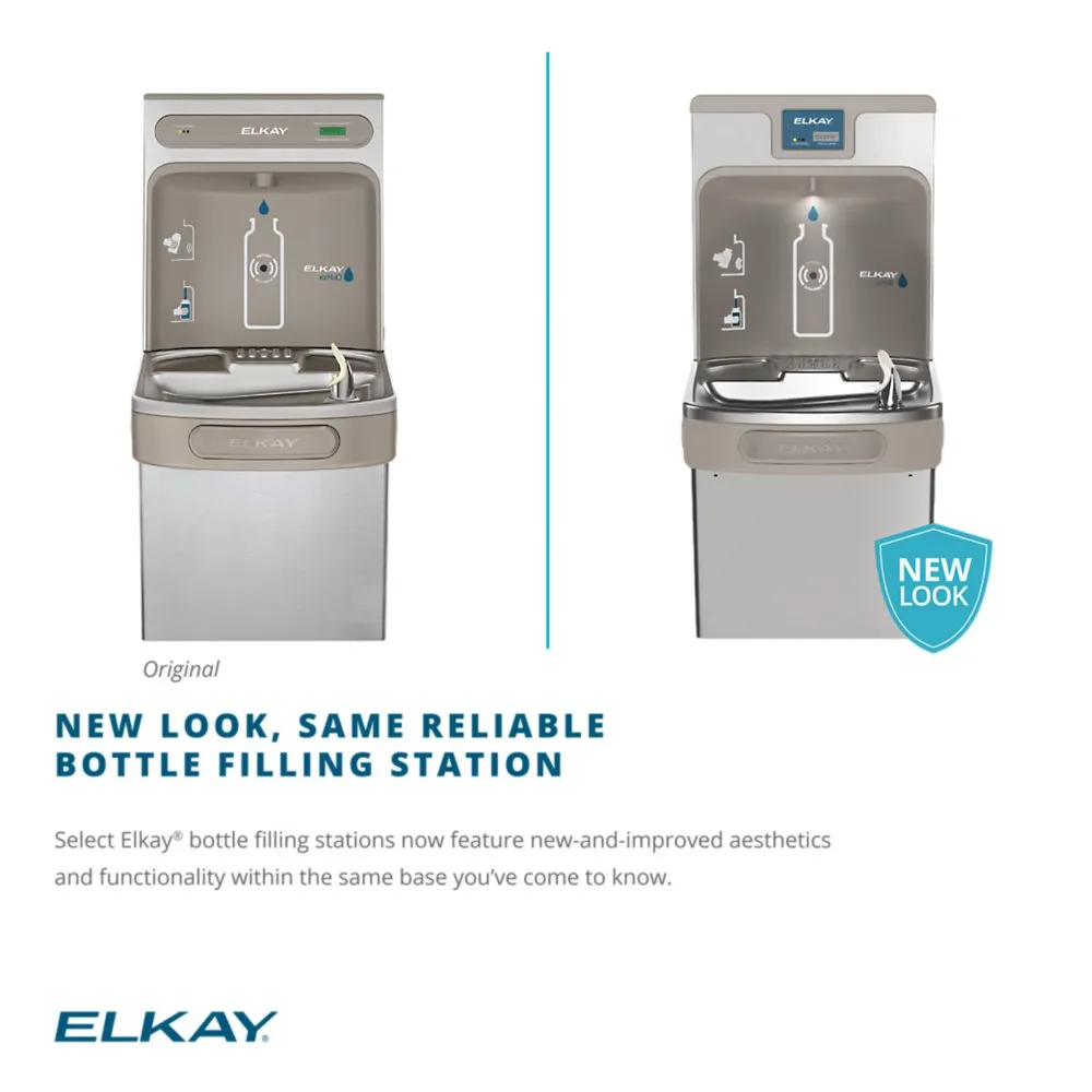 Elkay LZS8WSLK | Wall-mount Bottle Filling Station | Filtered, Refrigerated, EZ-style fountain, Granite Gray