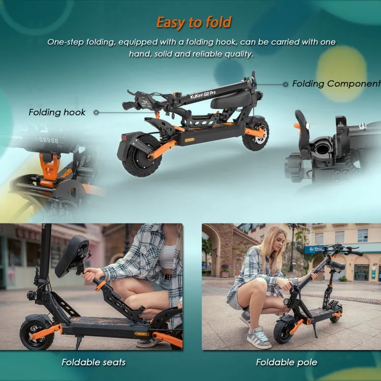 [EU Warehouse] Kukirin G2 Pro 600W Three-speed Folding Electric Offroad Scooter with 8.5 inch Tires & LCD Display(Black)