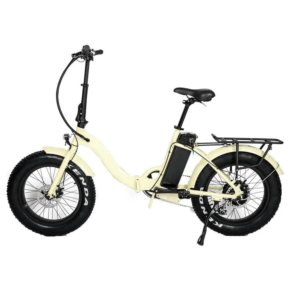 EUNORAU, E-Fat-Step, Foldable, Step-Thru, 20" Fat Tire Electric Bike - 500 Watt, 48V
