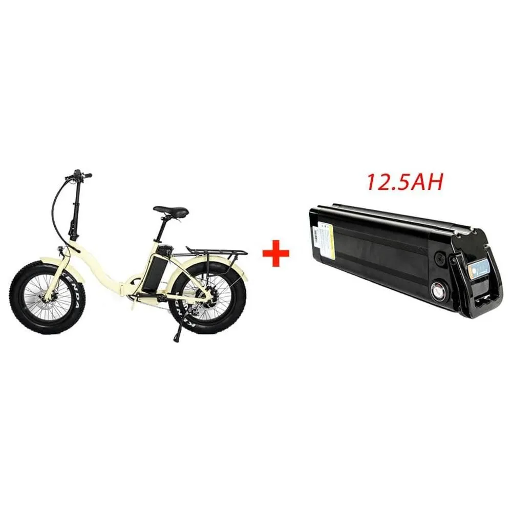 EUNORAU, E-Fat-Step, Foldable, Step-Thru, 20" Fat Tire Electric Bike - 500 Watt, 48V