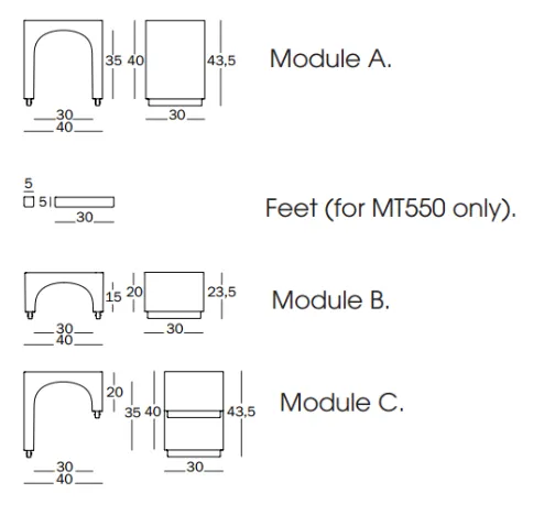 Eur Module A Foot (for MT550 only)