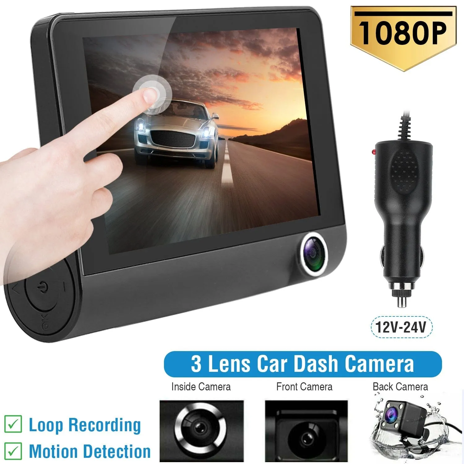 FHD 1080P Touchscreen Car DVR Dash Camera