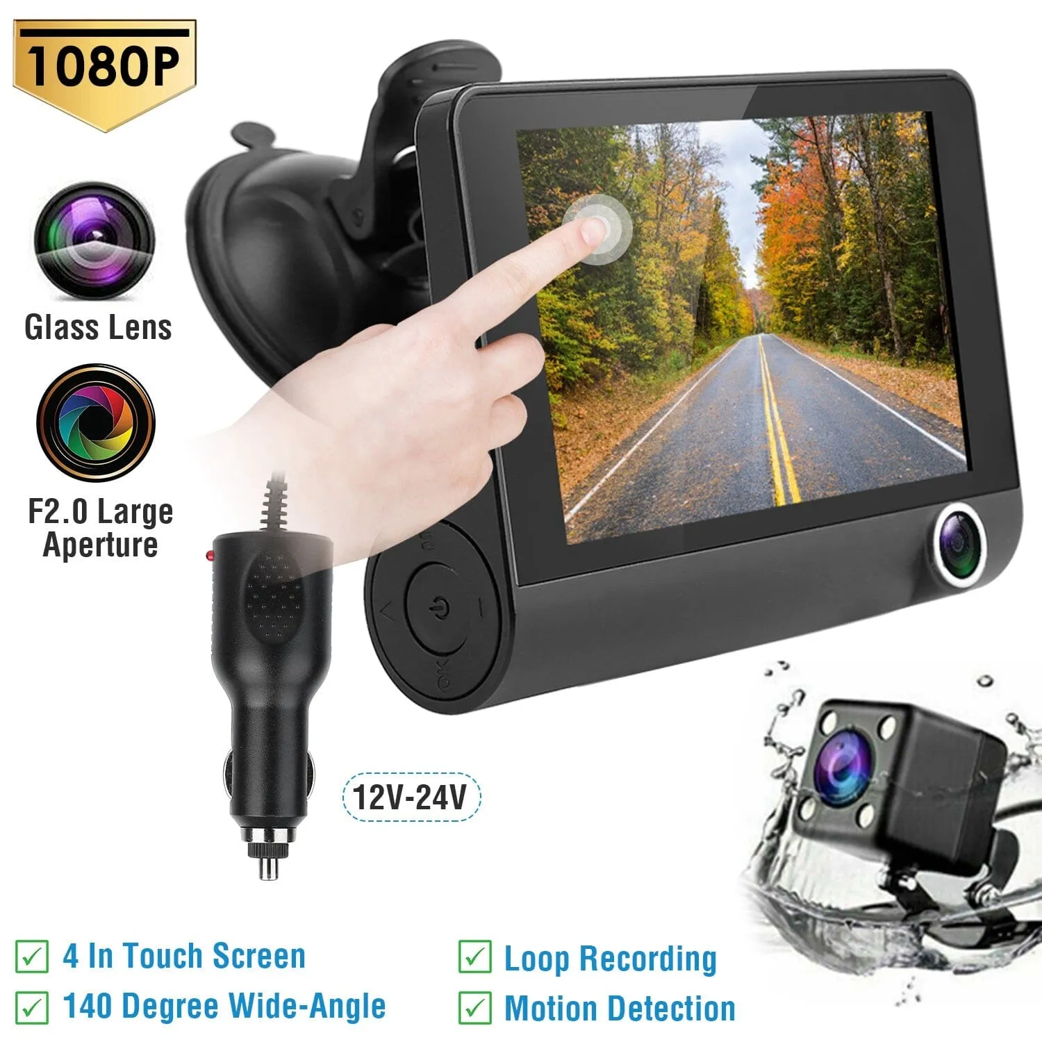 FHD 1080P Touchscreen Car DVR Dash Camera