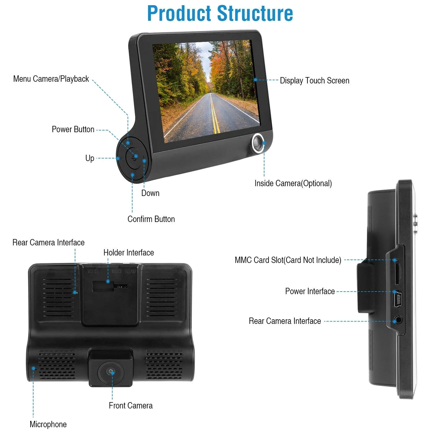 FHD 1080P Touchscreen Car DVR Dash Camera