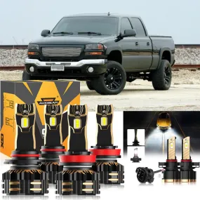 For 2007-2014 GMC Sierra 2500 HD 9005 H11 LED Headlight Bulbs Bundle