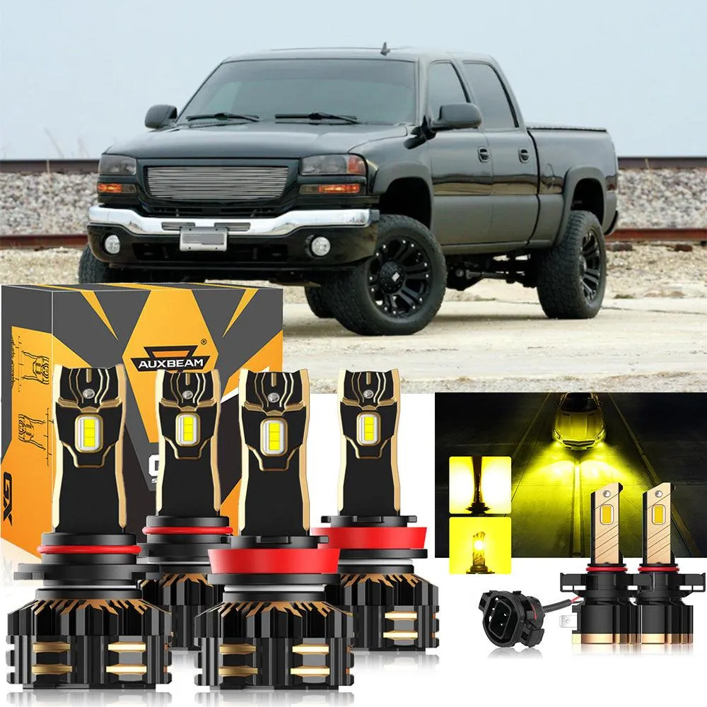 For 2007-2014 GMC Sierra 2500 HD 9005 H11 LED Headlight Bulbs Bundle