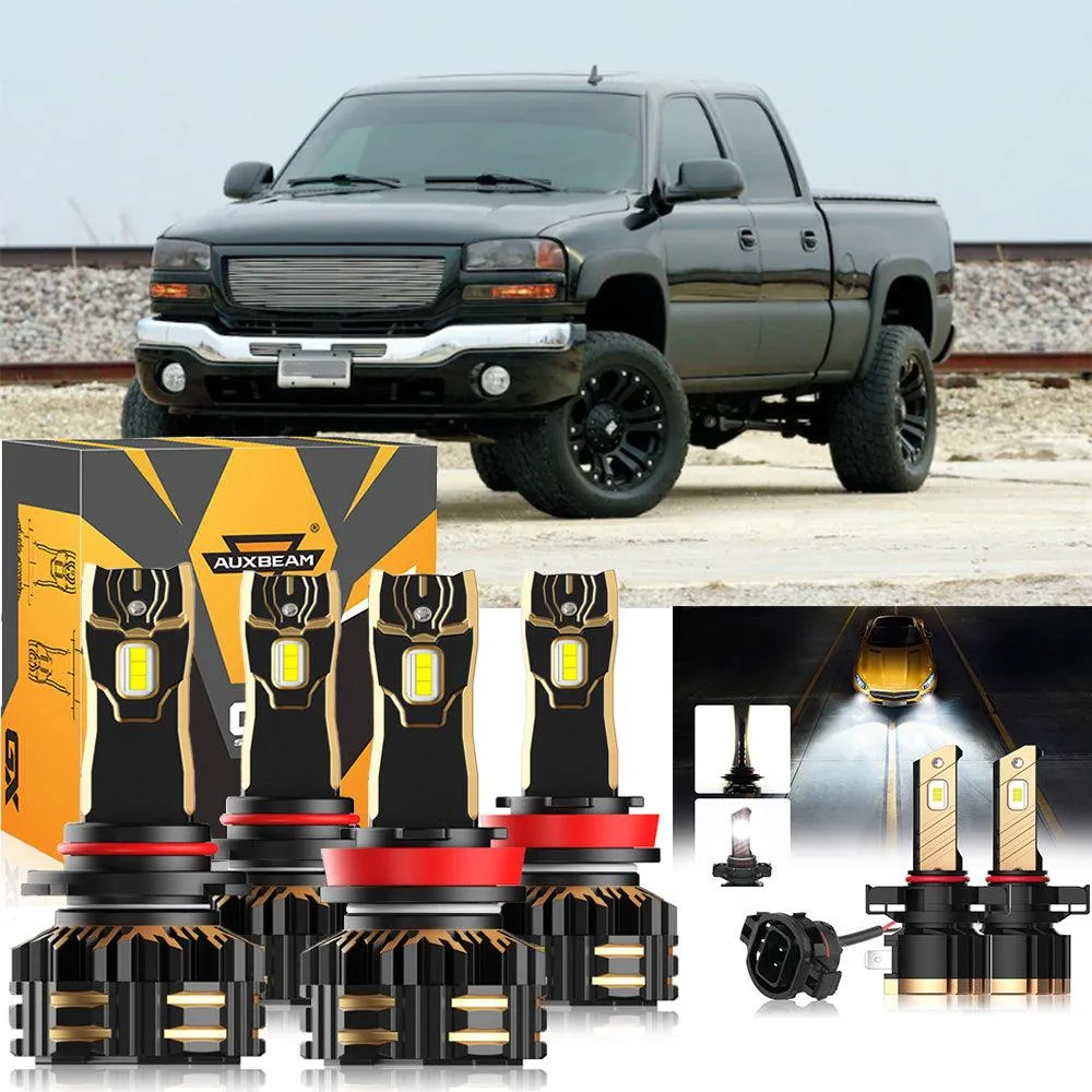 For 2007-2014 GMC Sierra 2500 HD 9005 H11 LED Headlight Bulbs Bundle