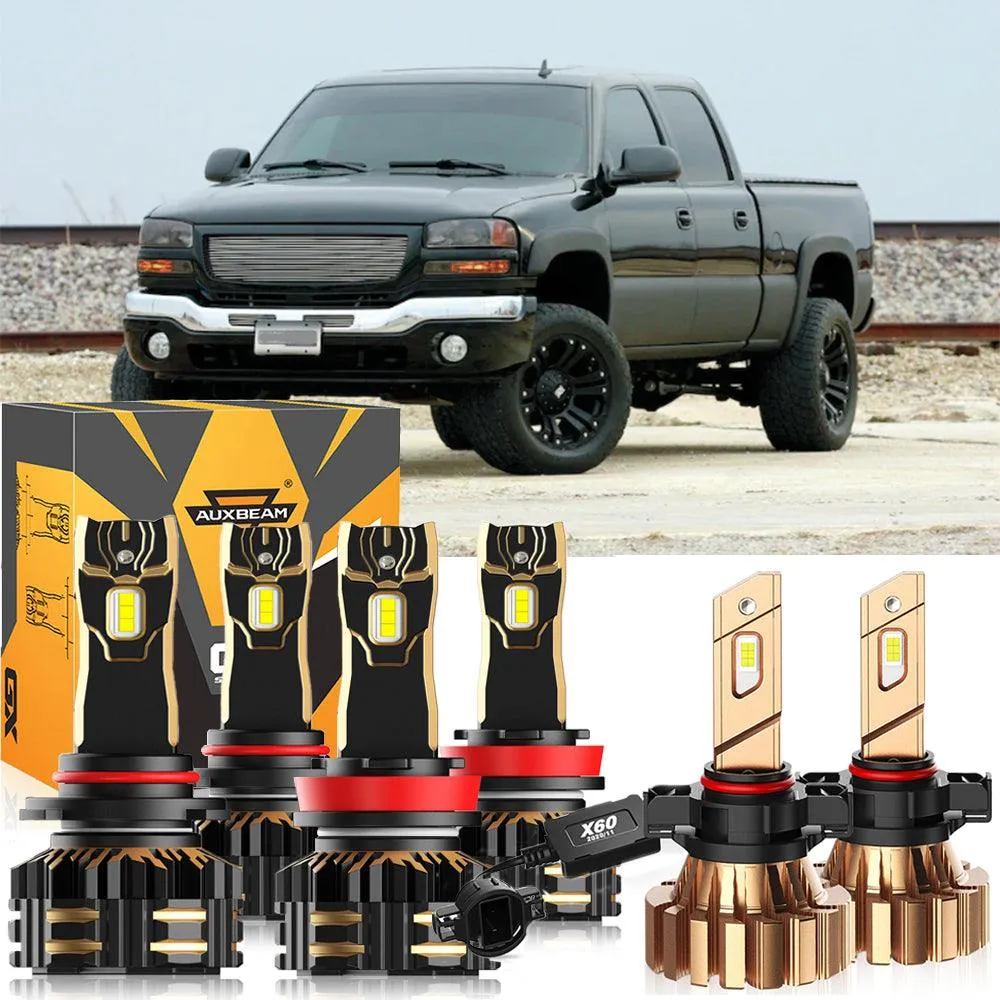 For 2007-2014 GMC Sierra 2500 HD 9005 H11 LED Headlight Bulbs Bundle