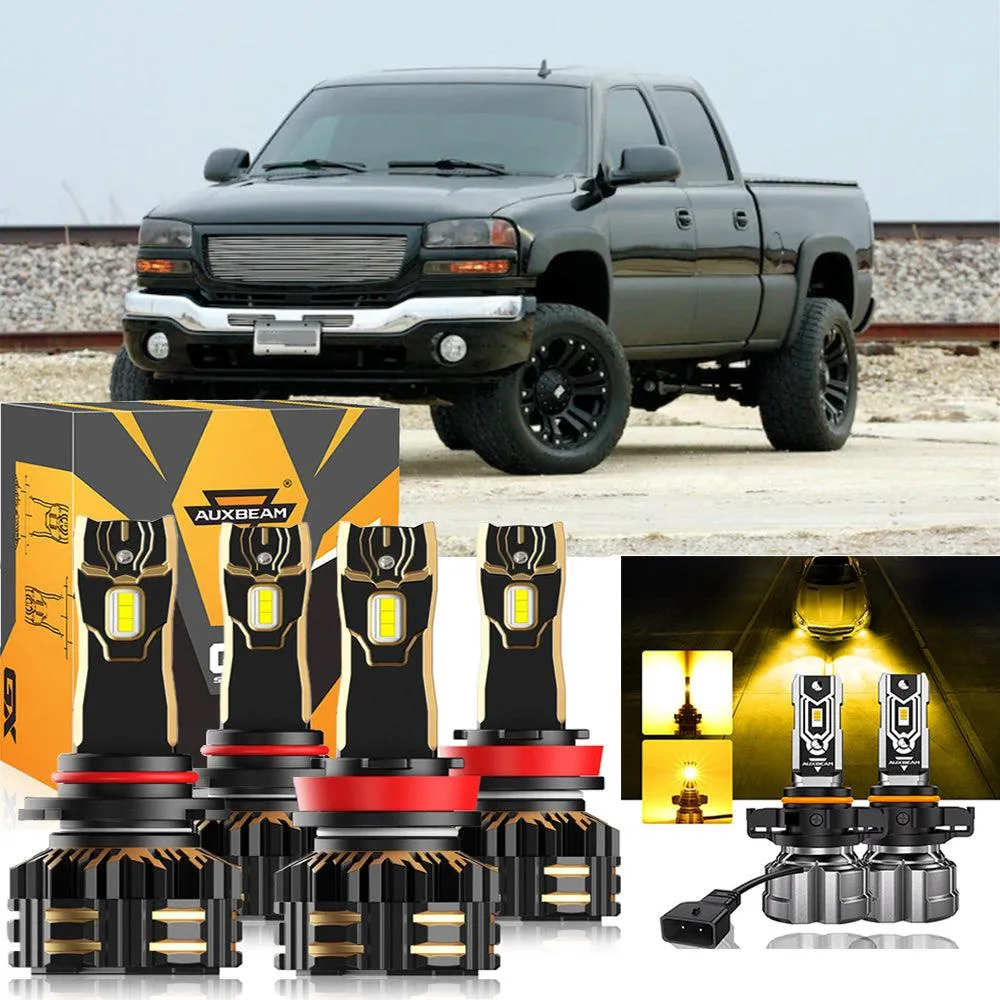 For 2007-2014 GMC Sierra 2500 HD 9005 H11 LED Headlight Bulbs Bundle