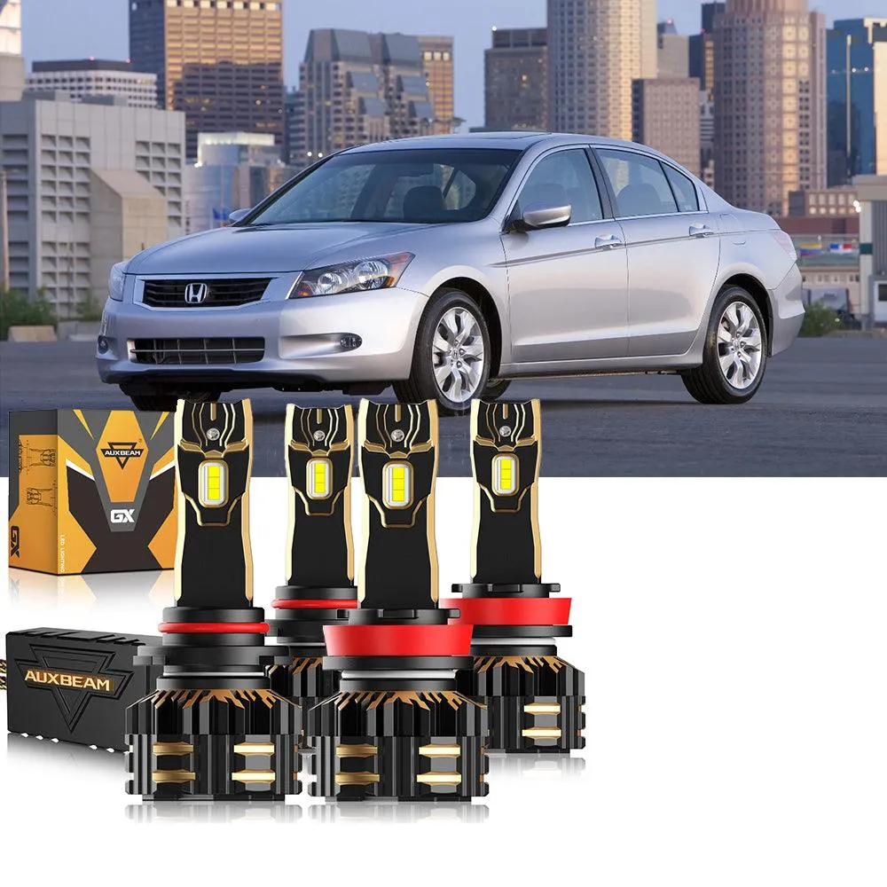 For 2008-2012 Honda Accord 9005 H11 9006 LED Headlight Bulbs Bundle