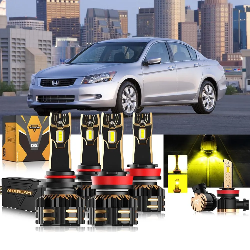 For 2008-2012 Honda Accord 9005 H11 9006 LED Headlight Bulbs Bundle