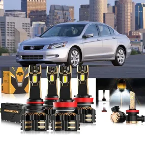 For 2008-2012 Honda Accord 9005 H11 9006 LED Headlight Bulbs Bundle