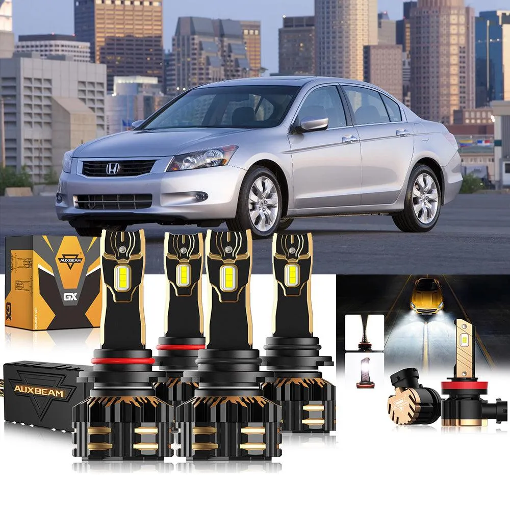 For 2008-2012 Honda Accord 9005 H11 9006 LED Headlight Bulbs Bundle