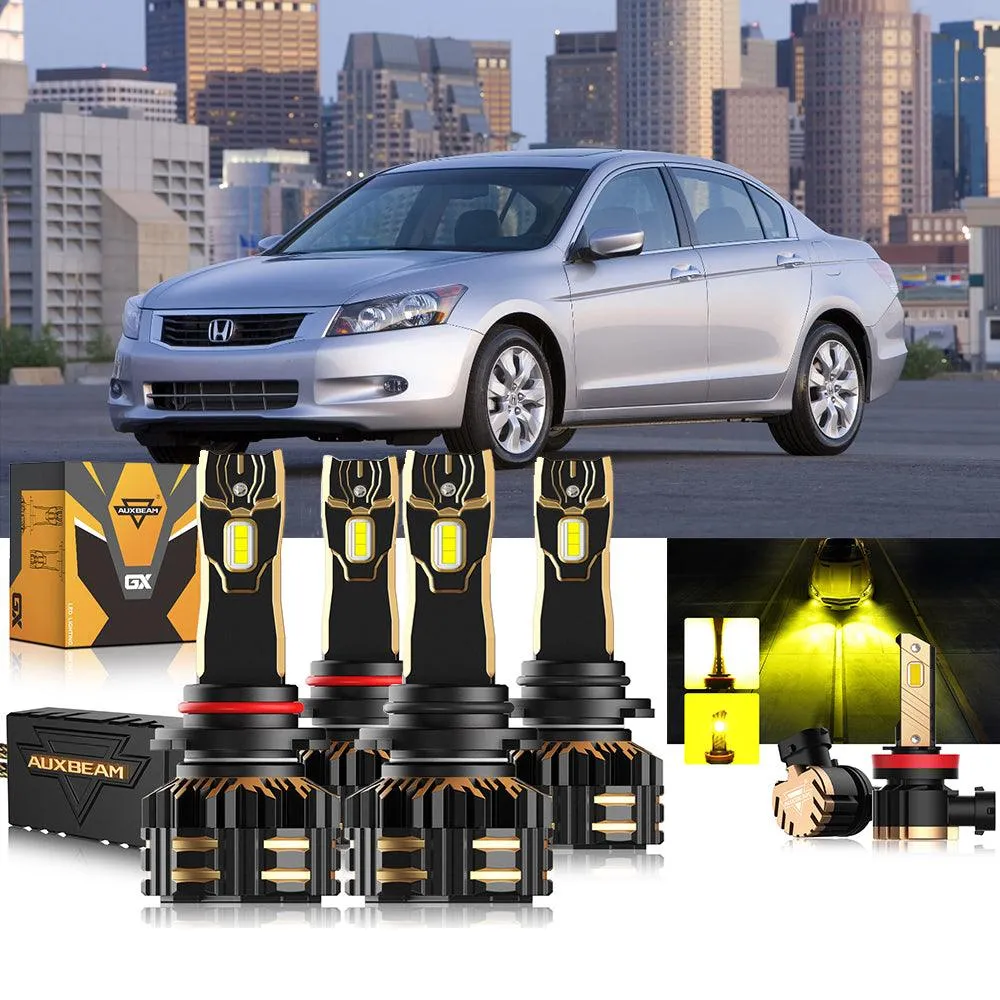 For 2008-2012 Honda Accord 9005 H11 9006 LED Headlight Bulbs Bundle