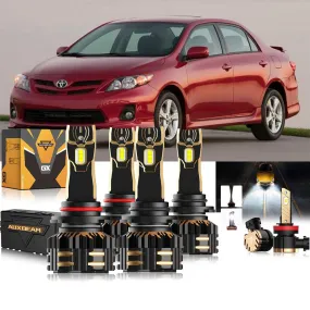 For 2009-2013 Toyota Corolla 9005 9006 LED Headlight Bulbs Bundle
