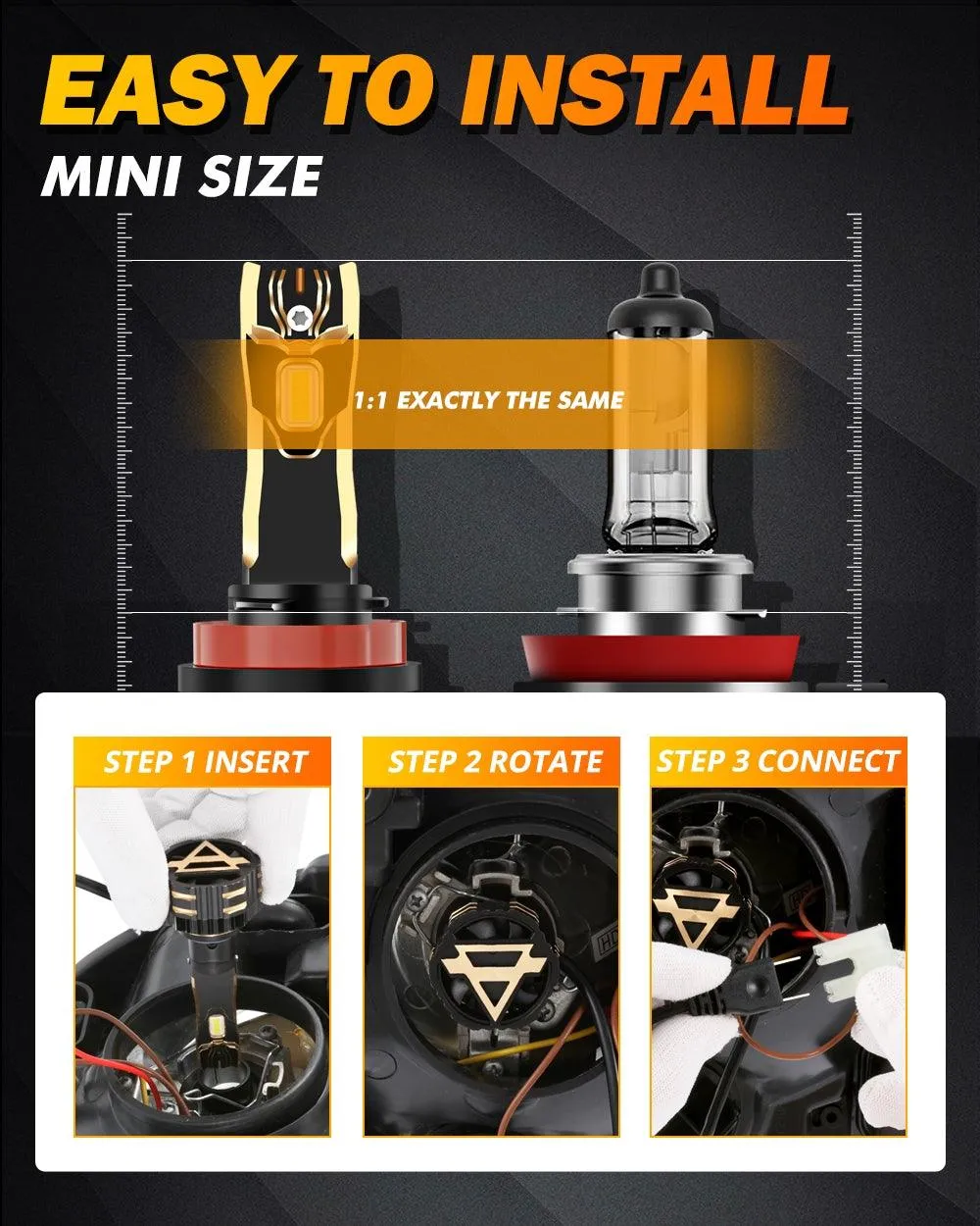 For 2013-2015 Ram 2500 (without projector-type headlights) 9005 H11 LED Headlight Bulbs Bundle