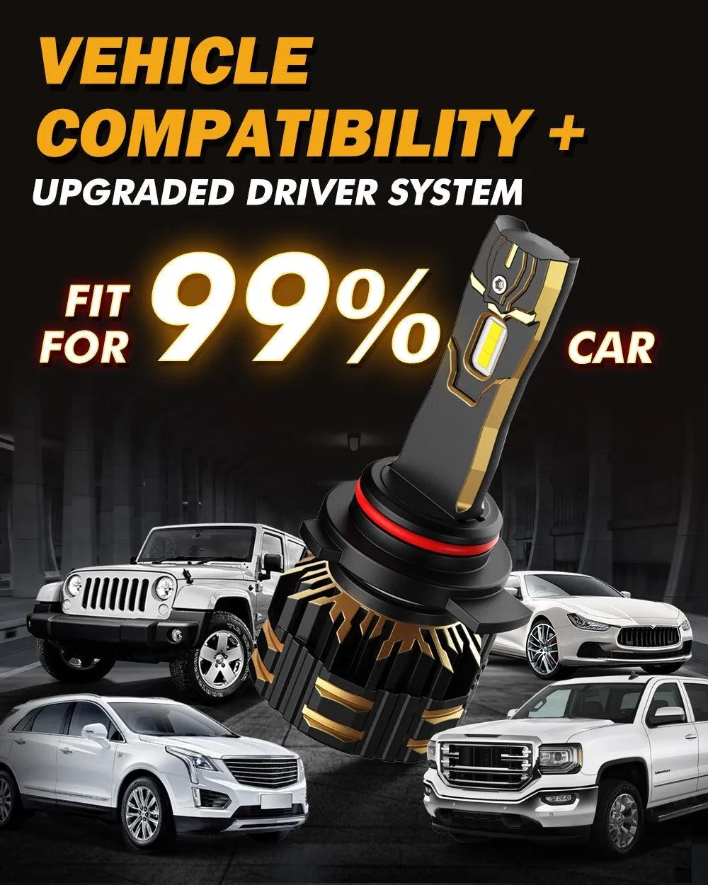 For 2015 GMC Sierra 2500 HD 9012 LED Headlight Bulbs