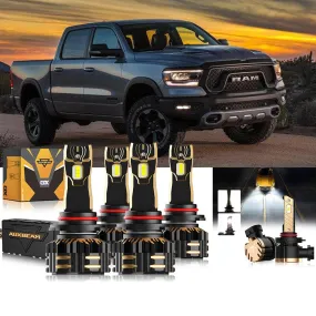 For 2018-2019 Ram 1500 (with projector-type headlights) 9005 9005 LED Headlight Bulbs Bundle