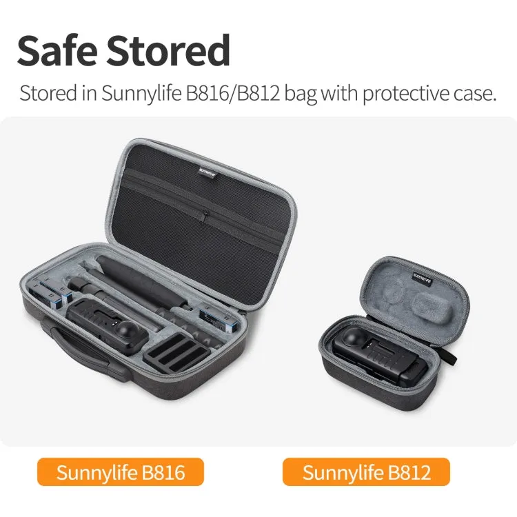 For Insta360 X4 Sunnylife Integrated Lens Screen Camera Cover Protector Screen Protective Case (Transparent Black)
