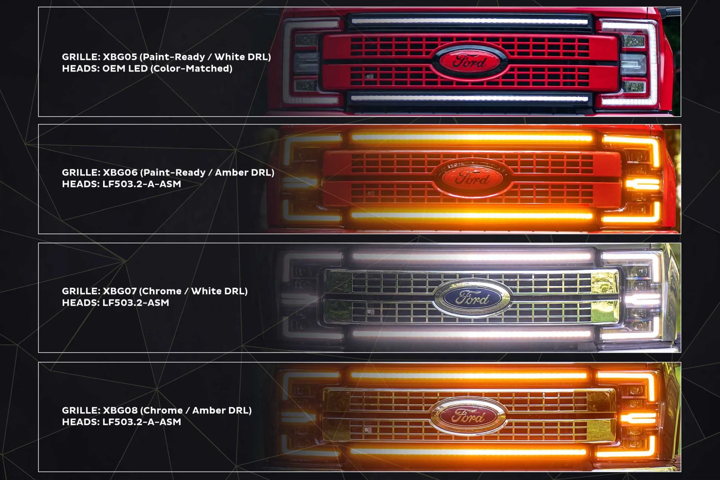 Ford Super Duty (17-19) : Morimoto XBG LED DRL Grille