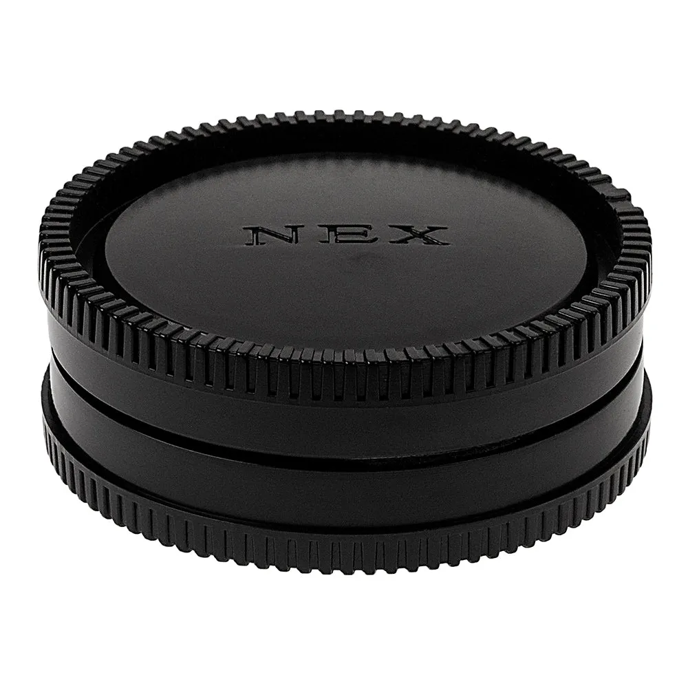 Fotodiox Camera Body & Rear Lens Cap Set for All Sony Alpha E-Mount Compatible Cameras & Lenses