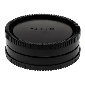 Fotodiox Camera Body & Rear Lens Cap Set for All Sony Alpha E-Mount Compatible Cameras & Lenses