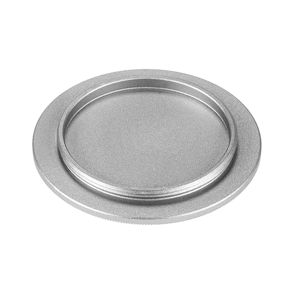 Fotodiox M42 Metal Camera Body Cap - Silver Protective Rear Cap for 42mm x1 Thread Screw Mount Camera Bodies