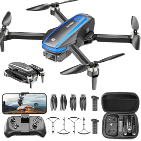 FPV Foldable RC Quadcopter with Propeller Guards, 2 Batteries, 1500mAh, 130° Lens, WiFi, Voice Control, Gesture Photography
