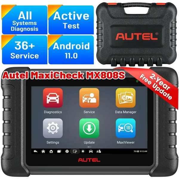 GT-MX808S Autel MaxiCheck MX808S | All System Diagnostic Scanner, 36  Services, Active Testing (2024 Models, 80  Car Makes) | 2 Years Software Updates