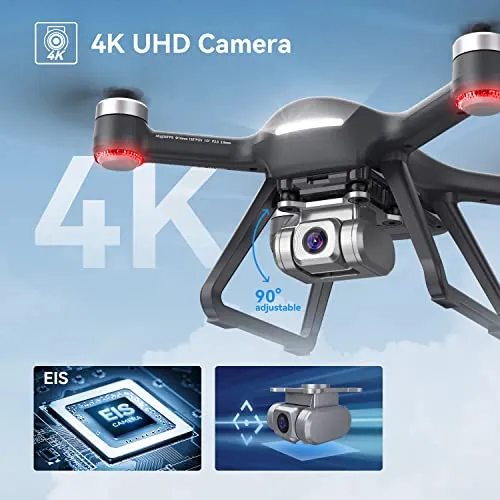 Holy Stone HS700E FAA Certification Completed Drones with Camera for Adults 4K EIS, GPS RC Quadcopter FPV Drone with 5G WiFi Transmission, Brushless Motors, Auto Return, Follow Me, Carrying Case