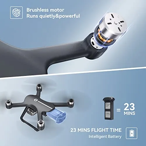 Holy Stone HS700E FAA Certification Completed Drones with Camera for Adults 4K EIS, GPS RC Quadcopter FPV Drone with 5G WiFi Transmission, Brushless Motors, Auto Return, Follow Me, Carrying Case