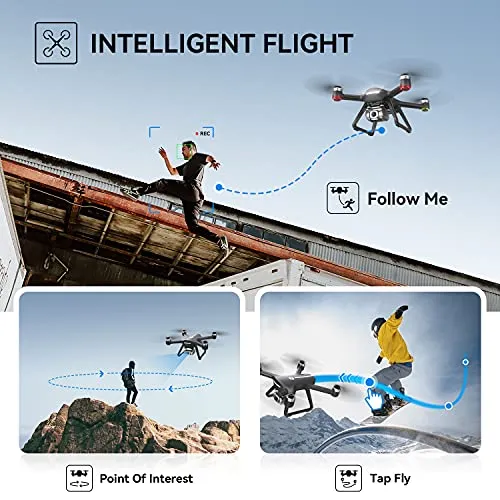 Holy Stone HS700E FAA Certification Completed Drones with Camera for Adults 4K EIS, GPS RC Quadcopter FPV Drone with 5G WiFi Transmission, Brushless Motors, Auto Return, Follow Me, Carrying Case