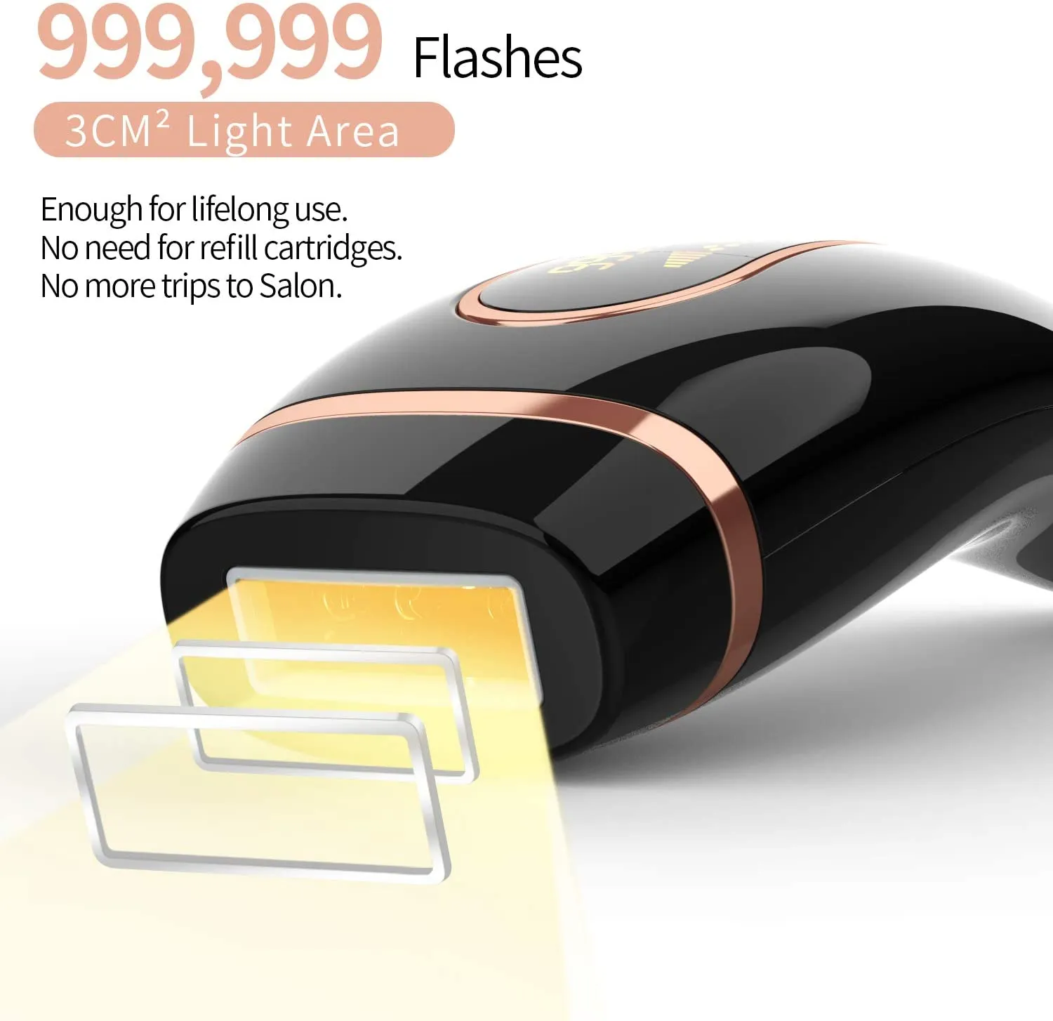IPL Hair Removal System, Permanent Painless 999,999 Flashes