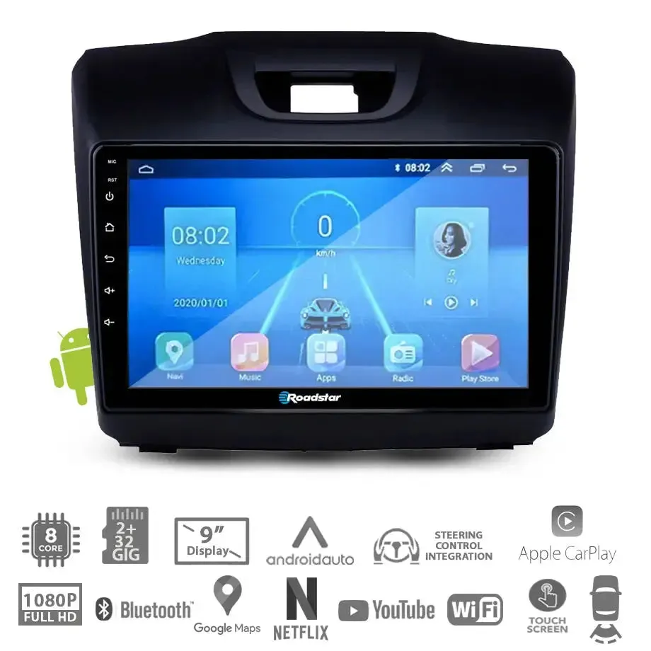 Isuzu Mu-X (15-21) - 9 Inch Roadstar Android Entertainment & GPS System