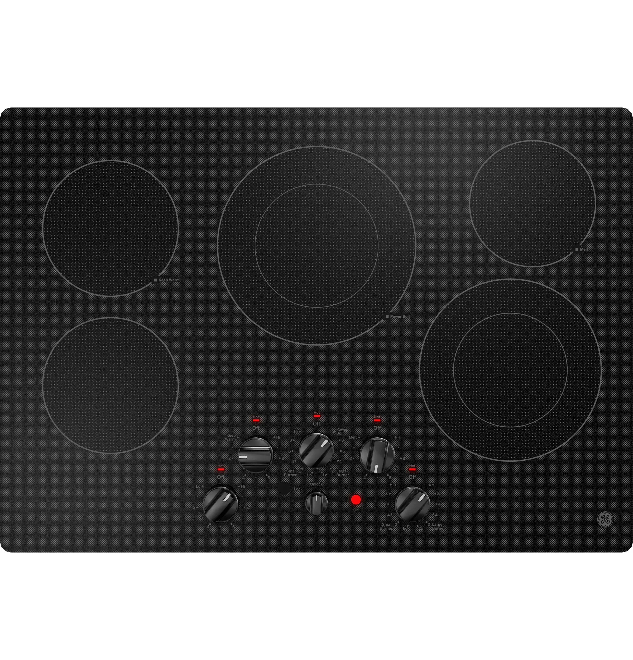 JEP5030DTBB GE® 30" Built-In knob Control Electric Cooktop