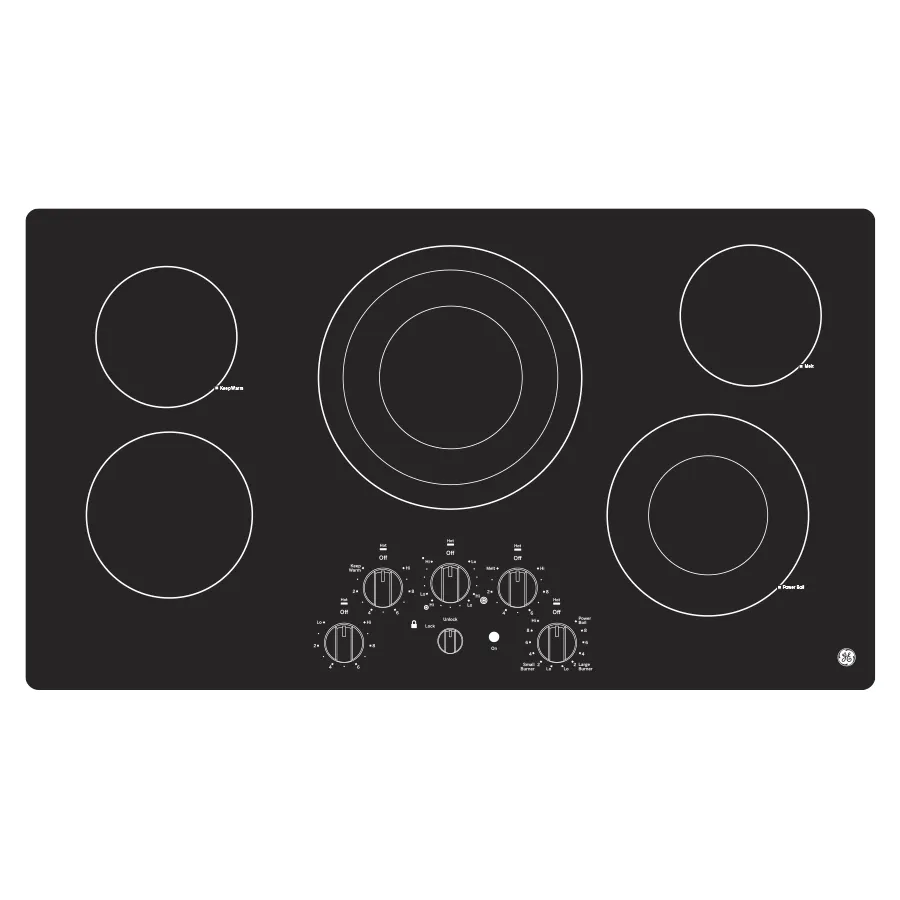 JEP5036DTBB GE® 36" Built-In Knob Control Electric Cooktop