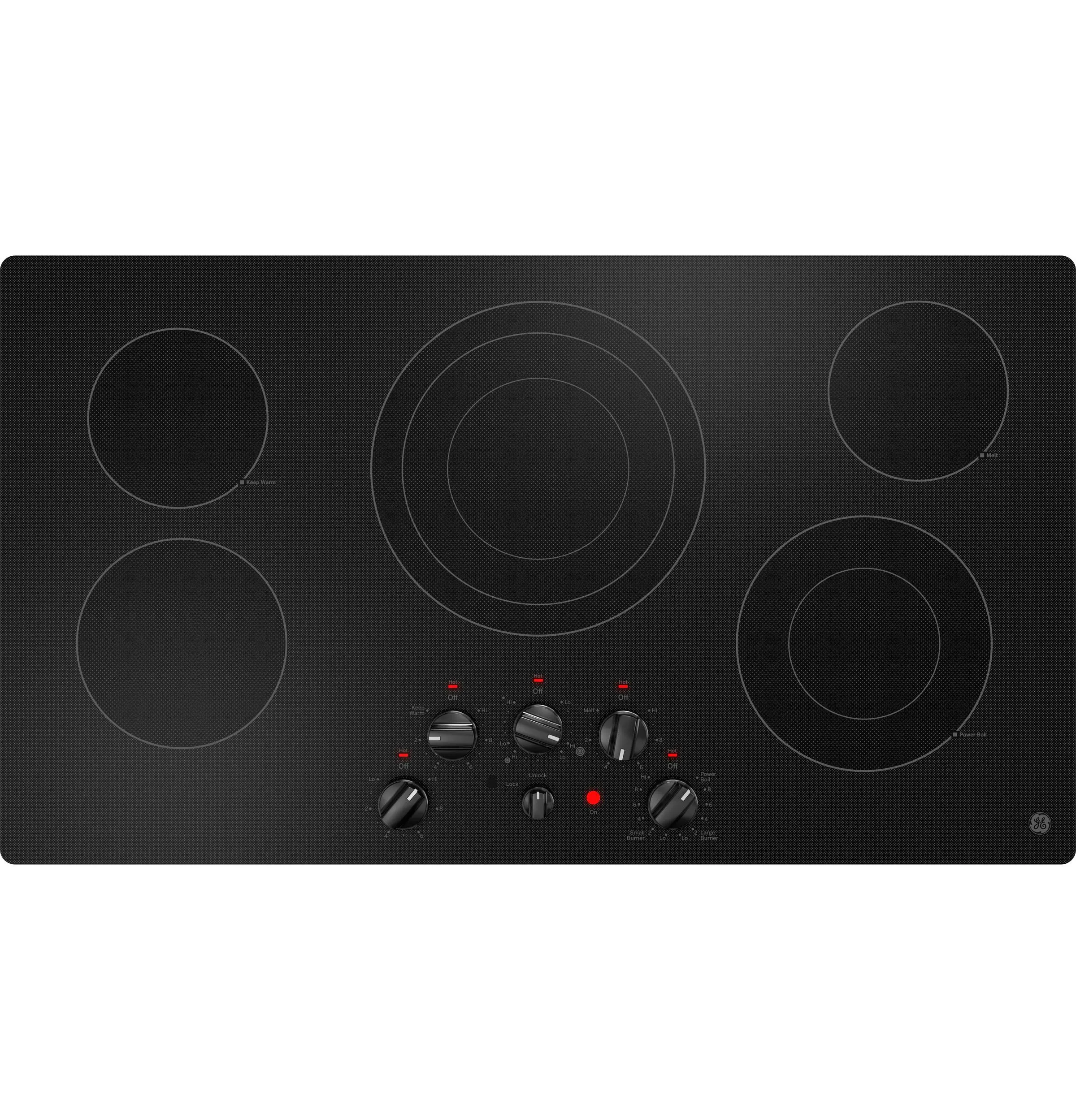 JEP5036DTBB GE® 36" Built-In Knob Control Electric Cooktop