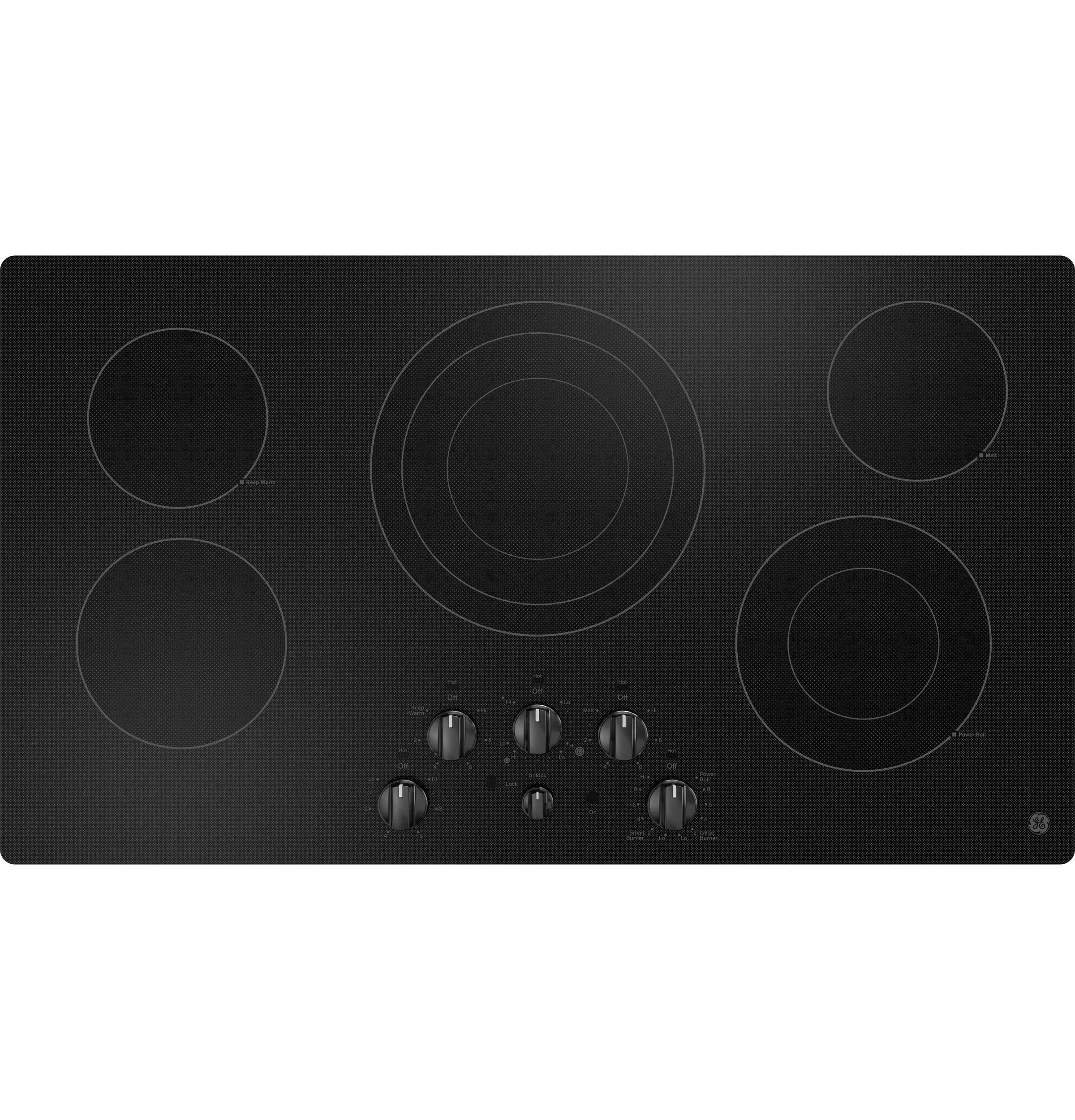 JEP5036DTBB GE® 36" Built-In Knob Control Electric Cooktop