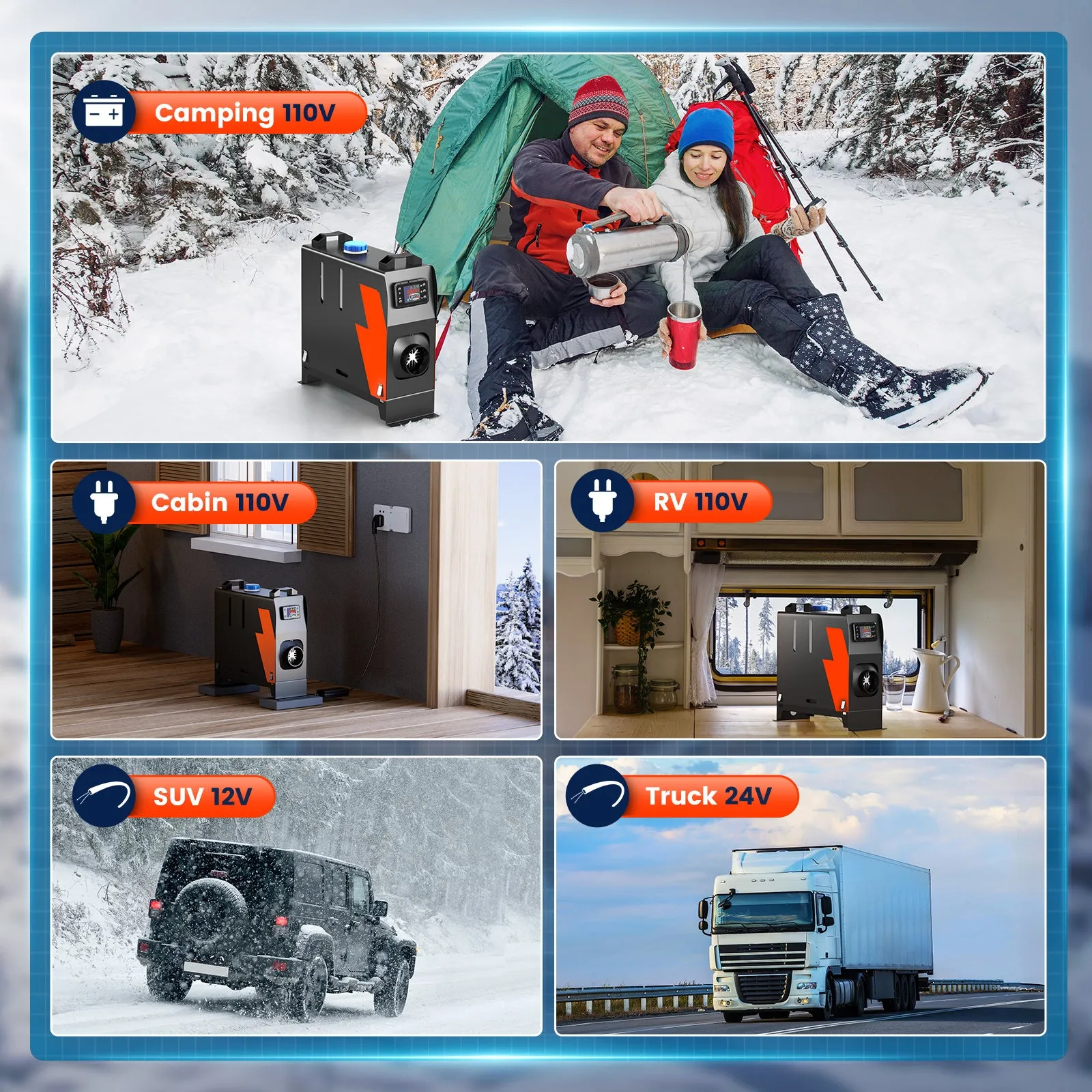 L1 Diesel Heater Station-SE, 8KW 12V All In One bluetooth