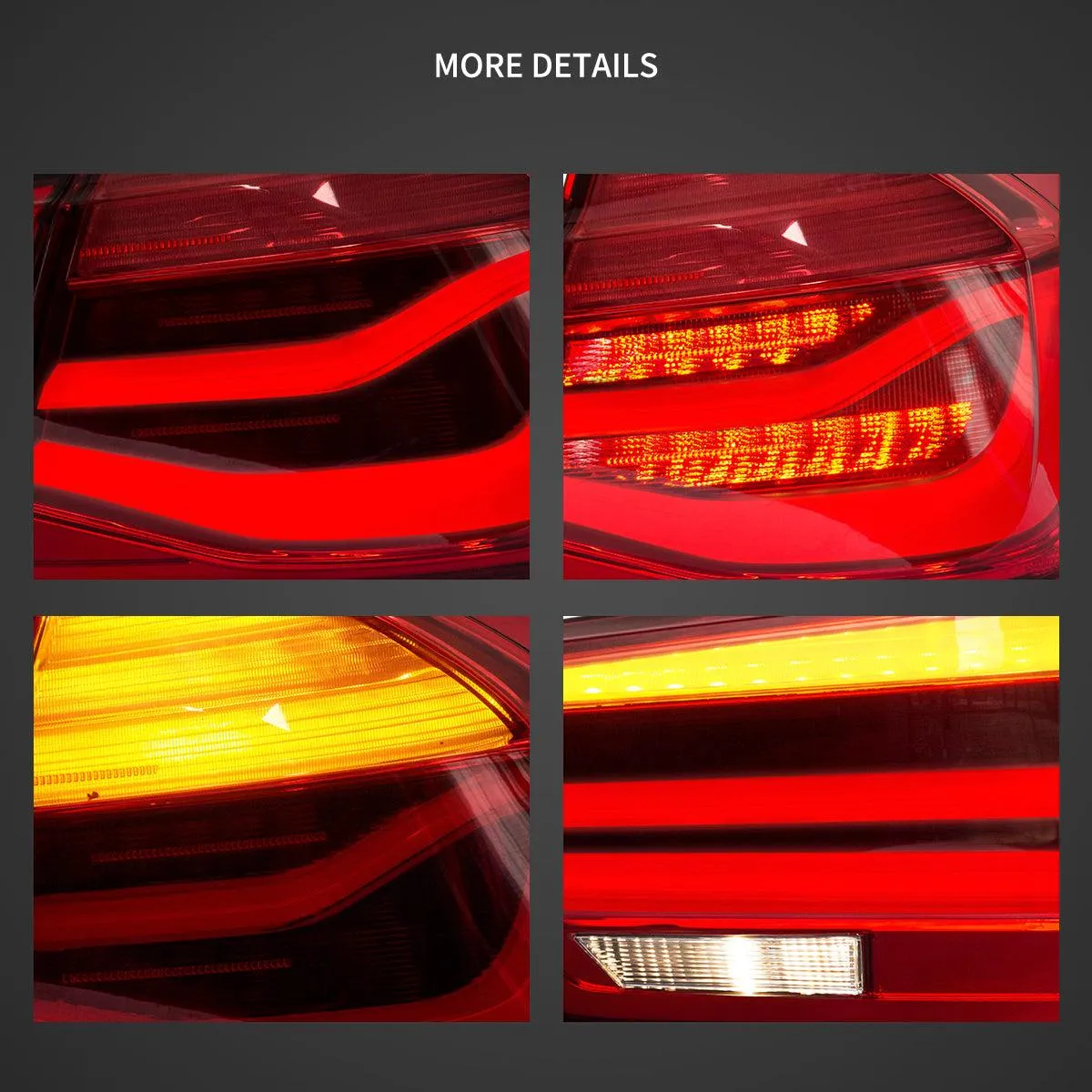 LED Tail Lights Assembly With Sequential Amber Turn Signal For 2012-2019 BMW 3 Series 6th Gen (F30 F35 F80)