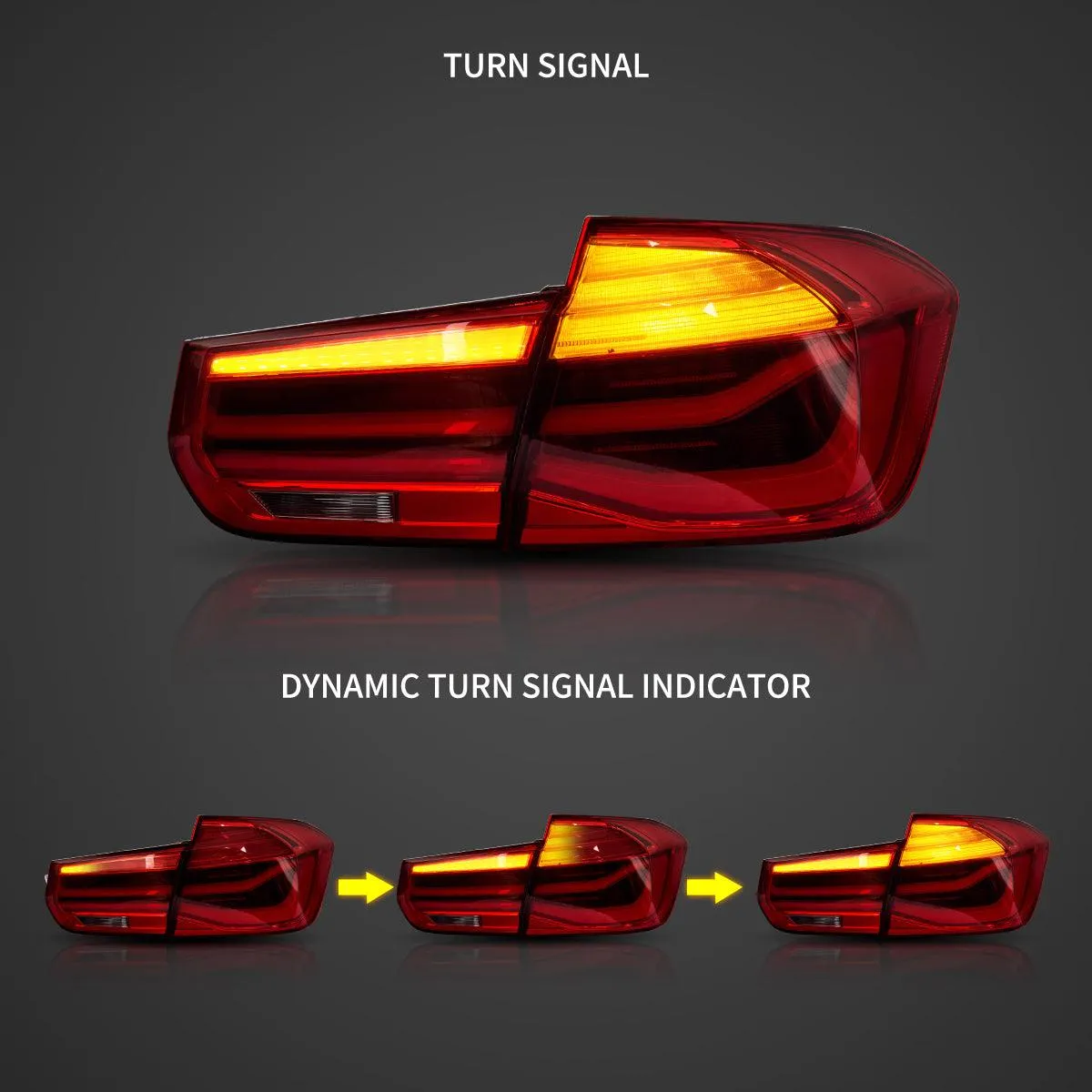 LED Tail Lights Assembly With Sequential Amber Turn Signal For 2012-2019 BMW 3 Series 6th Gen (F30 F35 F80)