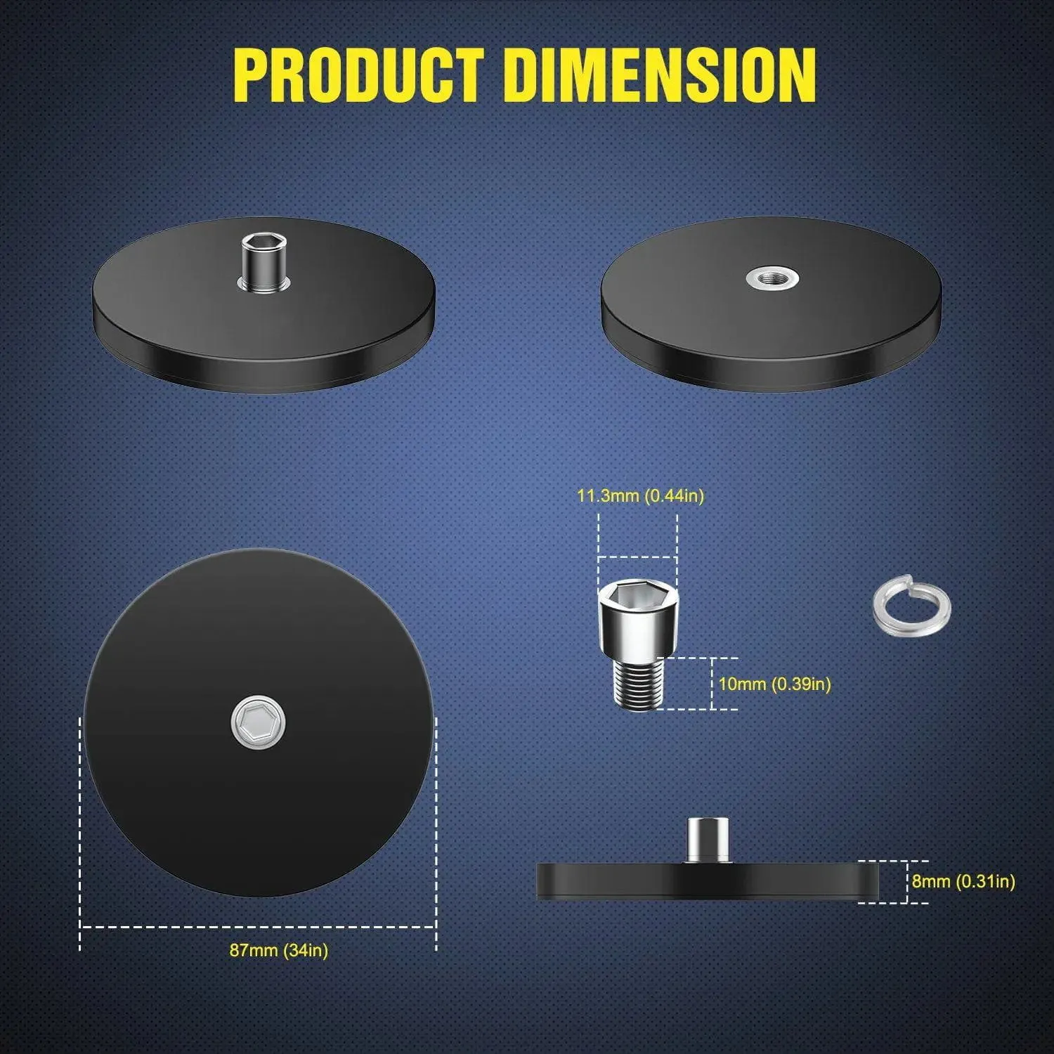 Magnetic Base Bottomed-Mounted Sucker Holder Bracket (Pair)