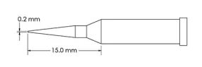 Metcal GT4-CN1502A Sharp Conical Solder Tip, 0.2 x 15mm