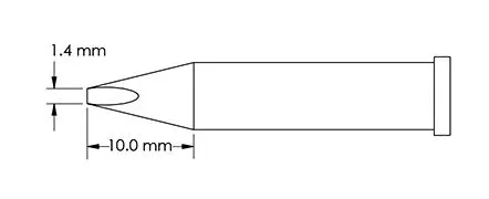 Metcal GT6-CH0014S 40° Chisel Solder Tip, 1.4 x 10mm