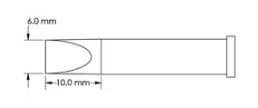 Metcal GT6-CH0060S 40° Chisel Solder Tip, 6.0 x 10mm