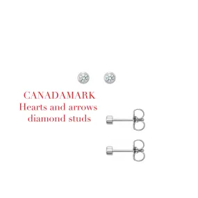 Micro studs with CanadaMark™ Hearts & Arrows diamonds.